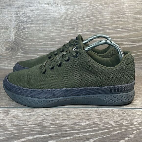 Nobull Canvas Trainer Women’s Sz 8.5 Low Top Lace Up Moss Green Gray Sneakers - Picture 3 of 10